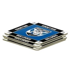 122552 CANTERBURY BULLDGOS NRL TEAM SET OF 4 TEAM LOGO COLOUR COASTERS SET