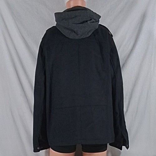 Men's Levi's Wool-Blend Hooded Military Jacket - Black - Large - NWOT - Picture 3 of 6