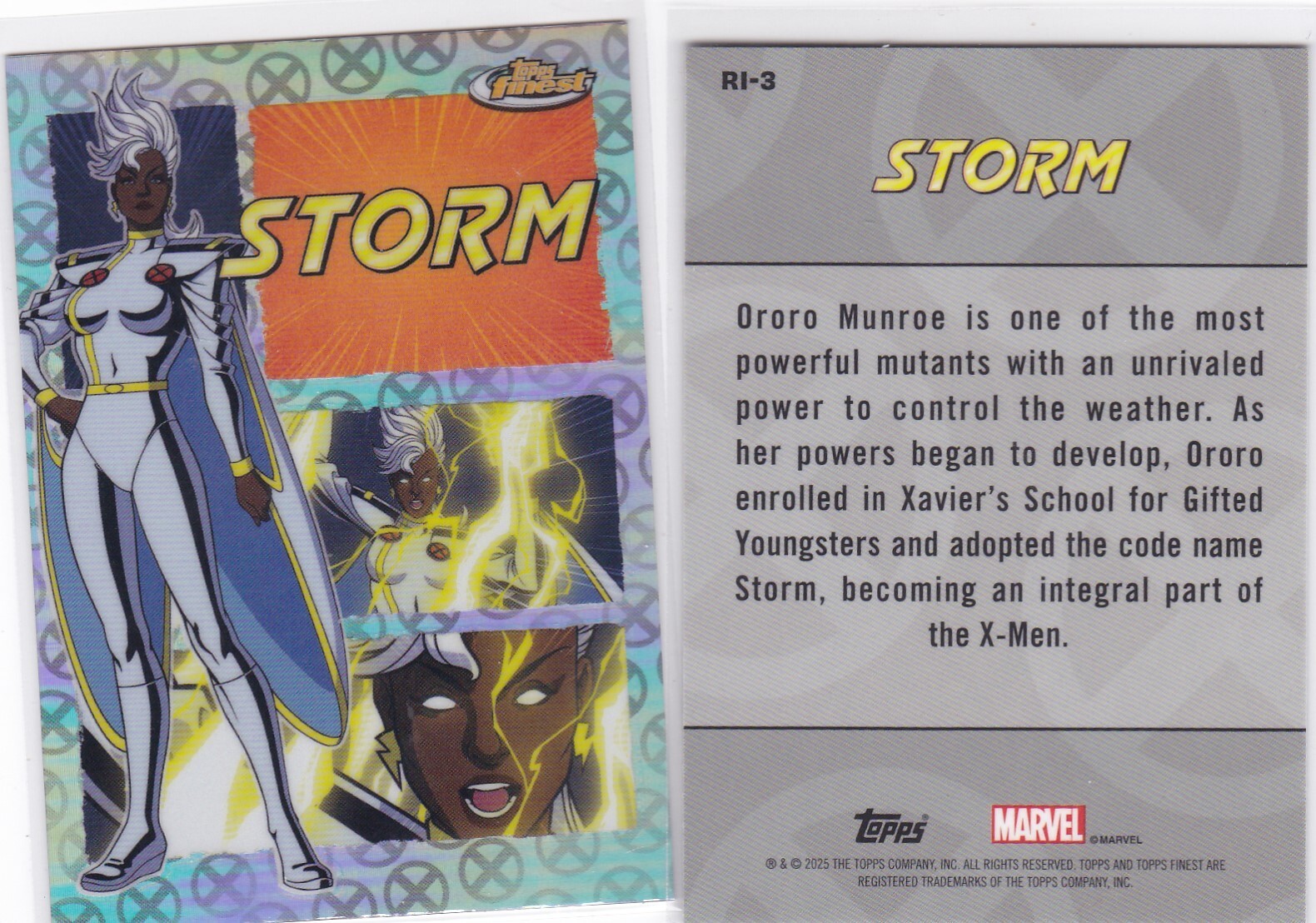 2025 Topps Finest Marvel X-Men '97 Remember It Insert Storm RI-3