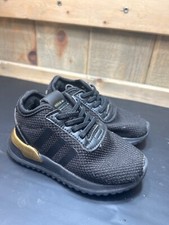 adidas U Path Run Toddler Boys 6K Black Gold Slip On Sneakers Shoes UK 5.5K FR 2