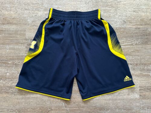 Adidas Michigan Wolverines Sewn Logo Shorts 2014 Mens Small Basketball Blue