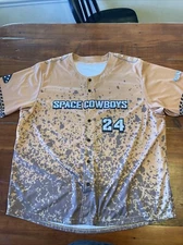 Space Cowboys Men's XL Brown Baseball Jersey Splatter Pattern #24