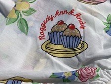 Raggedy Ann Andy Tea Party Cupcakes Multicolor CribFitted Sheet VGC