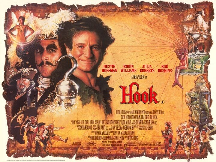 Hook movie poster : 12 x 16 inches - Peter Pan poster, Robin Williams  poster