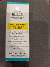 Kiehls Truly Targeted Acne-Clearing Solution Full Size 15ml/0.5oz