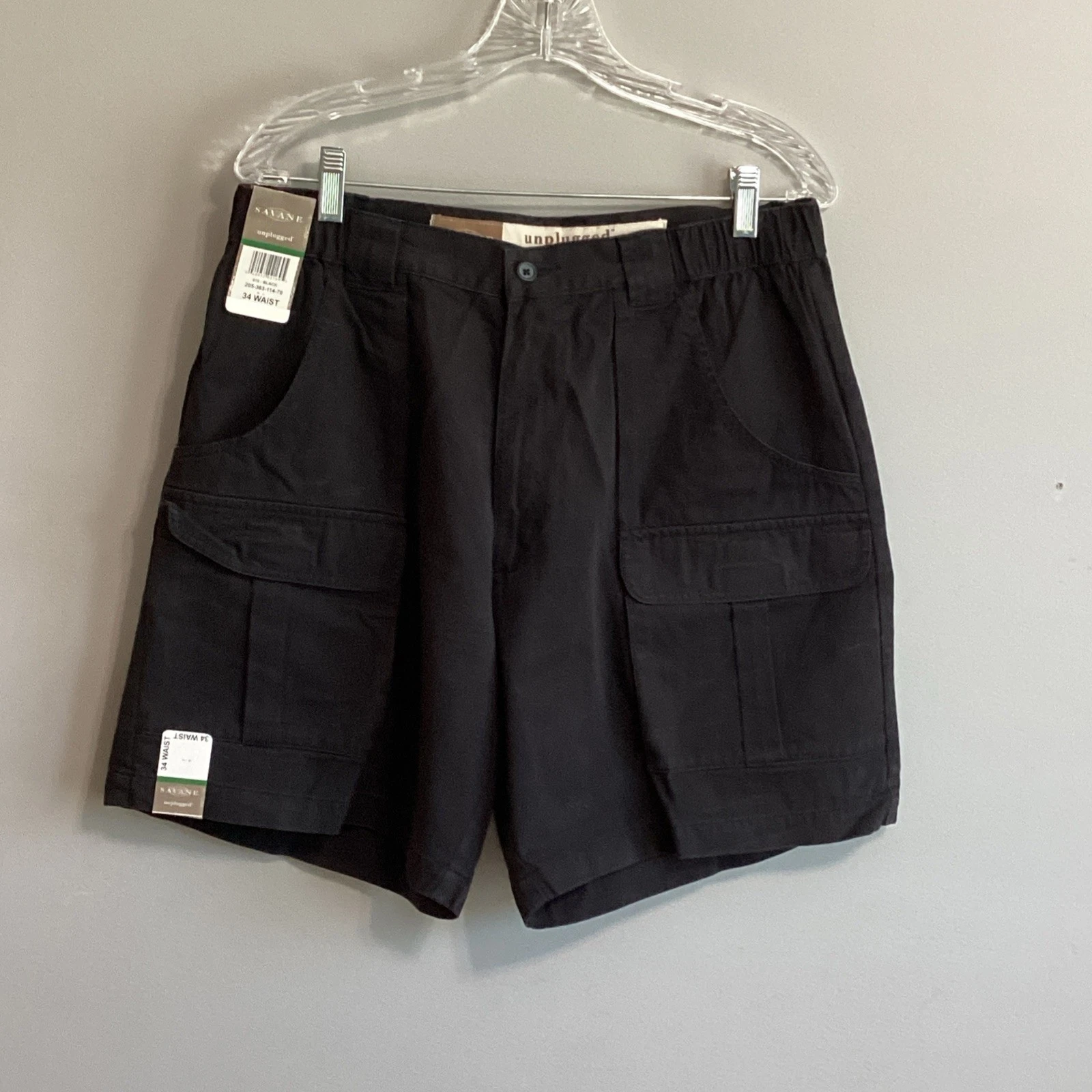 NWT Savane Unplugged Black Hiking Shorts Men’s Size 34W