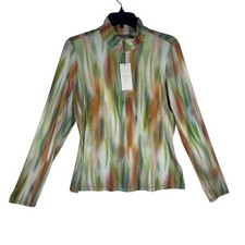 CALIA Golf Womens Tissue Texture 1/4 Zip Pullover Flora Top Sz M (Fit Small) NEW