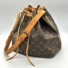 Louis Vuitton Petit Noe Monogram Shoulder Bag M42226 Leather Drawstring