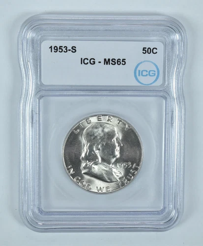 1953-S Franklin Half Dollar MS65 ICG