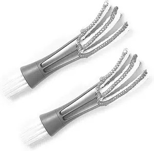 2-Piece Mini Car Air Vent Duster with Double-Ended Microfiber and  Color: Gray