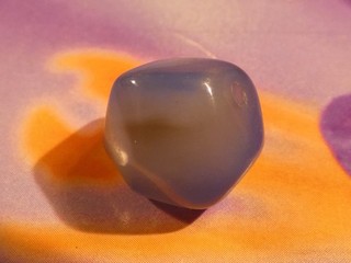 ANTIQUE EUROPEAN NATURAL BLUE CHALCEDONY 10 SIDED BEAD WEAR PATINA 13.2 13.1MM