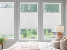 No Drill DIY Easy Installation light filtering White Honeycomb Cellular Shade