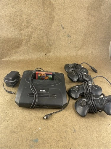 Sega Genesis Vintage Gaming With Four Controllers Parts Only