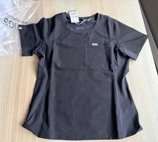 Figs Eliza Slim Scrub Top Medium Black