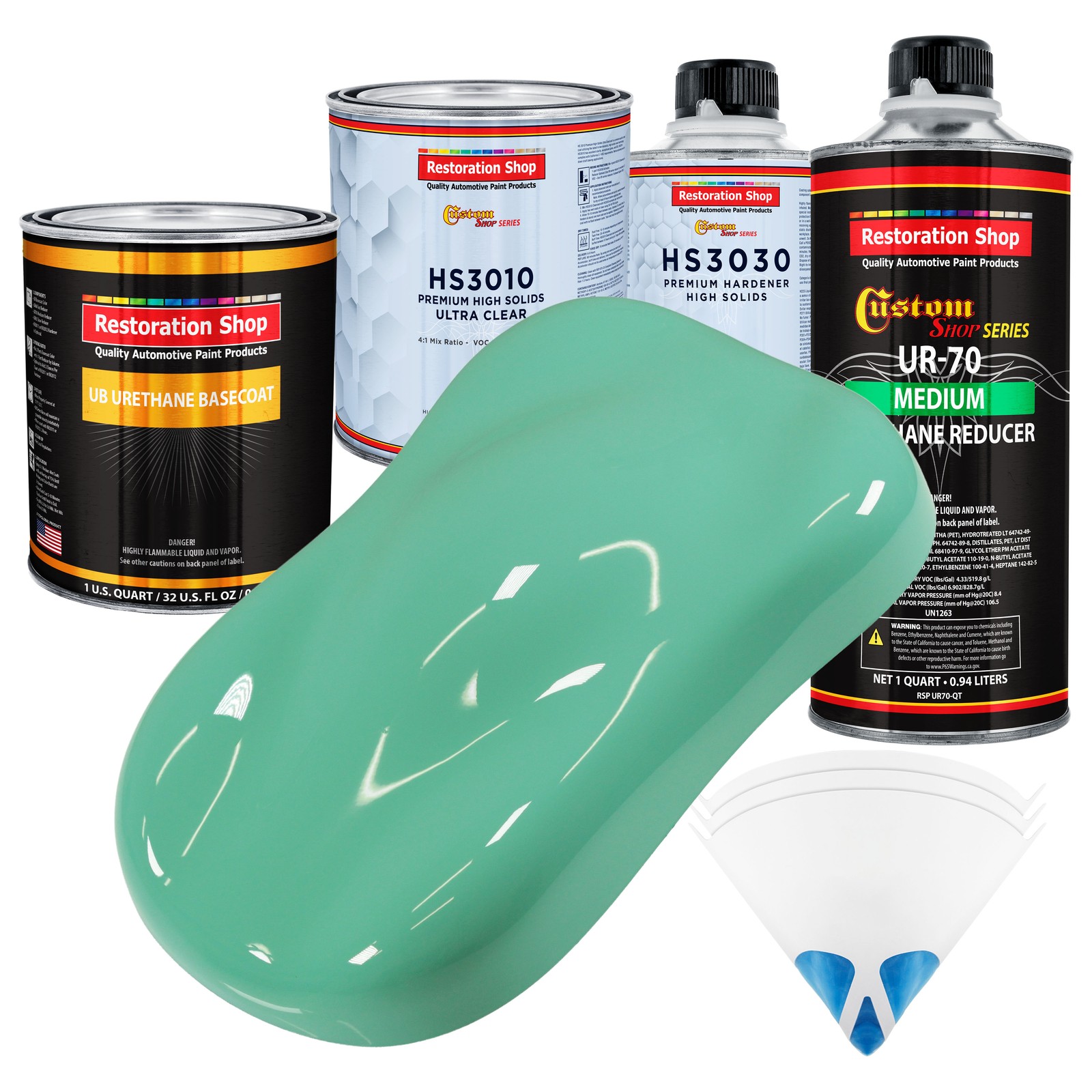 Light Aqua Premium Urethane Basecoat Clearcoat Auto Paint Kit