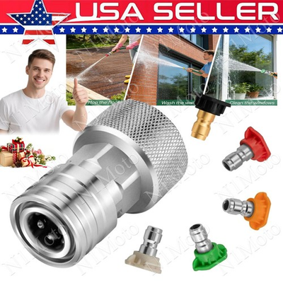 #ad Garden Hose to Pressure Washer Adapter 3 4quot; GHT to 1 4quot; Quick Connect Stainl... $13.99