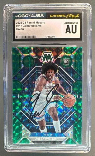 Jalen Williams 2022 Panini Mosaic #217 Green Ice Rookie RC On Card Auto CGC AUTH