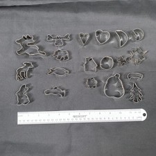 19 Stainless Miniature Cookie / Appetizers Cutters Animals Heart House Stars etc