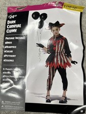 California Costumes Dark Carnival Clown Girls Size L 10-12 -See Description A26
