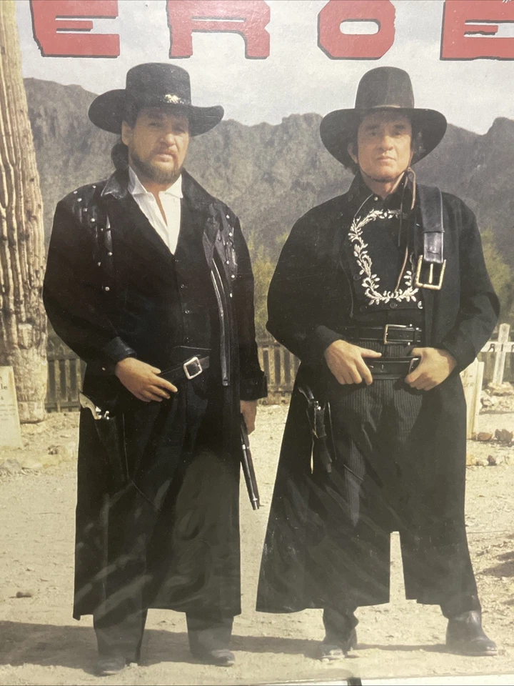 Johnny Cash & Waylon Jennings - Heroes LP 1986 CBS Records SBP 8170 - Image 2 of 4