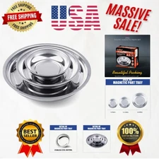 Magnetic Parts Tray 3-Piece Set: Strong Steel, Perfect for Tool Organization