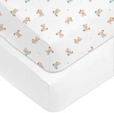 Fitted Crib Sheet 28" x 52", Soft Breathable Neutral 100 Cotton Jersey Sheet...