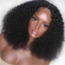 Short Afro Kinky Curly Wigs Black Brazilian Hair Women Wave Hair Shoulder Long