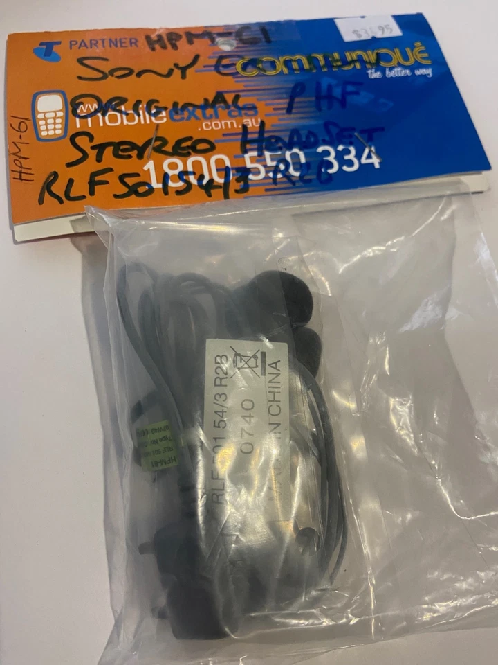 Ericsson, Sony Ericsson HPM-61 Stereo PHF Headset in Grey with Grey Cord Br/New - Image 3 of 4