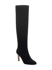 MARC FISHER Womens Black Zadia Round Toe Stiletto Leather Dress Boots 9 M