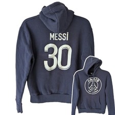 PSG Paris Saint-Germain Youth L Messi 30 Navy Hoodie Sweatshirt Soccer 19x21