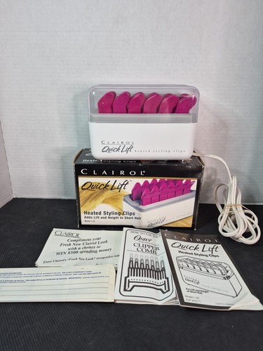 Clairol Quick Lift Heated Styling Clips Pink  Vintage 1993