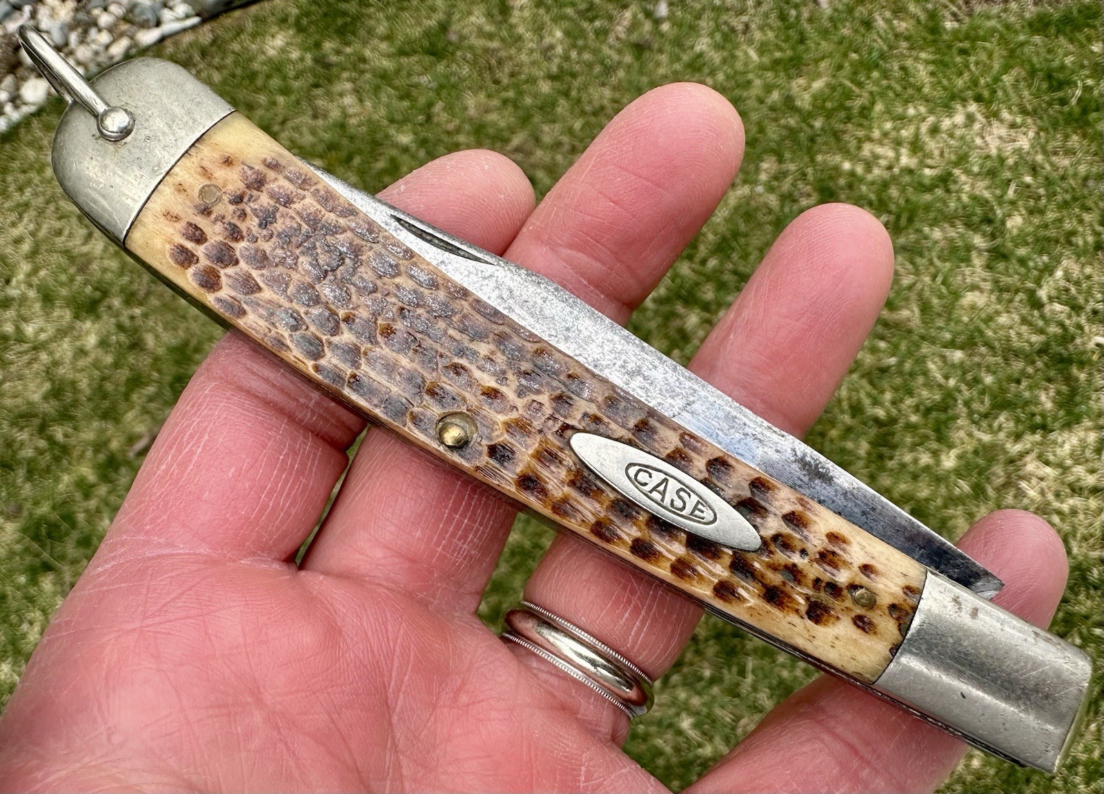 * Antique 1920-40 CASE Jumbo TESTED XX w/Bail BANANA TRAPPER Pocket Knife HUNTER