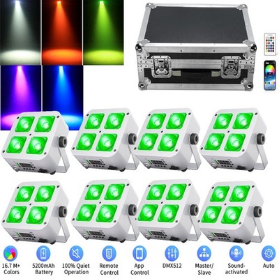 4x25W LED RGBWA+UV Battery Powered WIRELESS DMX Par Can DJ Uplighting Up Light