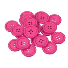 22 Pcs Resin Round Buttons for Craft, 4 Holes Sewing Snaps, Rose Red (30mm)