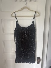 Windsor Juniors Black Sparkle Pattern Mini Dress Size Large