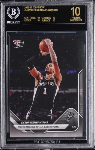 2025-26 TOPPS: NOW /3000 #148 VICTOR WEMBANYAMA BGS 10 BLACK LABEL