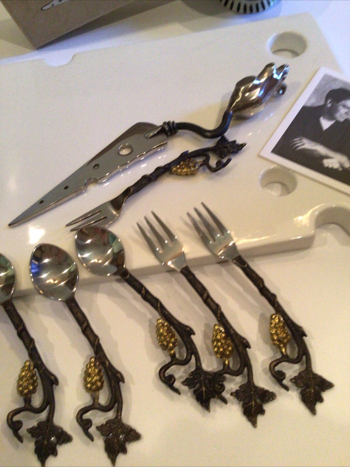 MICHAEL ARAM MOUSE AND CHEESE KNIFE AND PLATTER VINTAGE NOS EMILIA CASTILLO