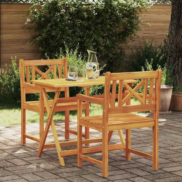 Bank Outdoor 2 Pcs Natur 56 X 55,5 X 90 Cm Massivholz Akazie-image