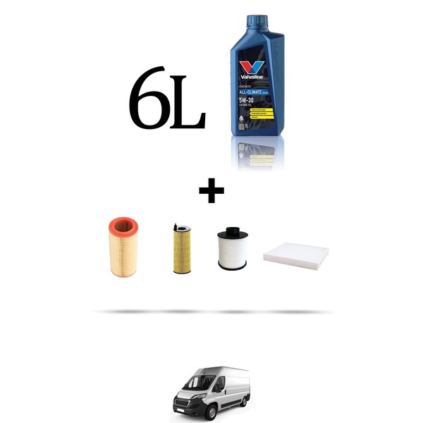 Hoffcar Set Service 4 Filter Und 6L ÖL FüR Peugeot Boxer III 2.2 HDI 88Kw Von-image