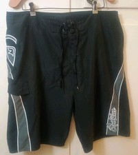 Vintage Y2K Quiksilver Black Gray Board Shorts Swim Trunks Surf Skate Mens 38