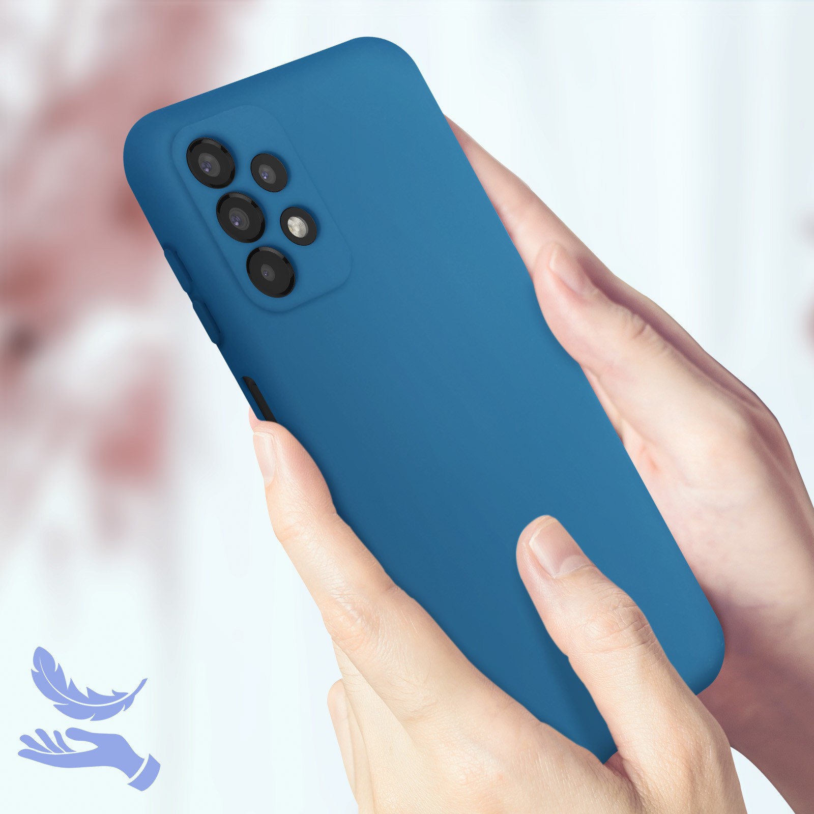 Coque Galaxy A13 silicone semi-rigide bleu protection soft-touch - 4