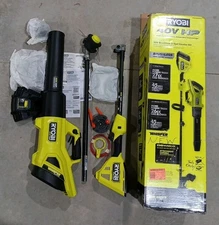  Ryobi RY40HPCK201K 40V Cordless Carbon Fiber Trimmer & Leaf Blower (TOOLS ONLY)