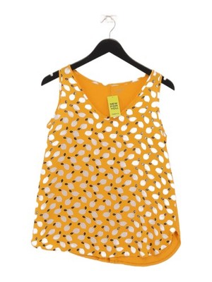 Loft Damen T-Shirt S gelb Viskose mit Polyester ärmellos V-Ausschnitt Basic