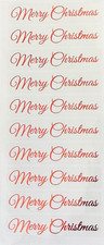 4 sheets Merry Christmas RED Foil Clear Stickers Envelope Seals Holiday Crafts
