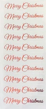 4 sheets Merry Christmas RED Foil Clear Stickers Envelope Seals Holiday Crafts