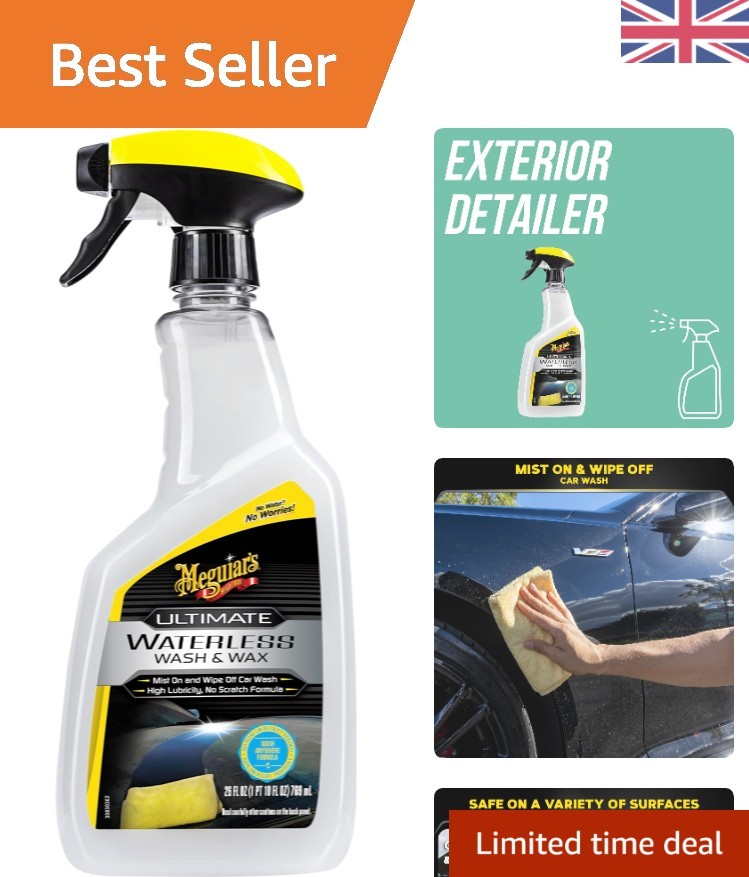Meguiar's 769ml Eco-Friendly Waterless Wash & Wax for Scratch-Free Shine