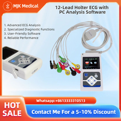 CONTEC TLC5000 12-Lead Holter ECG with PC Analysis Software, 24hr Monitoring FDA