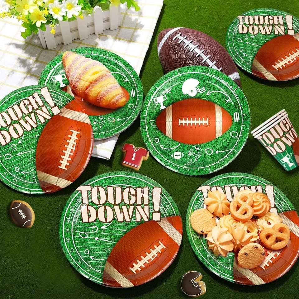 Football Party Supplie Football Birthday Party Decoration&Tableware Set kid - Image 3 of 3