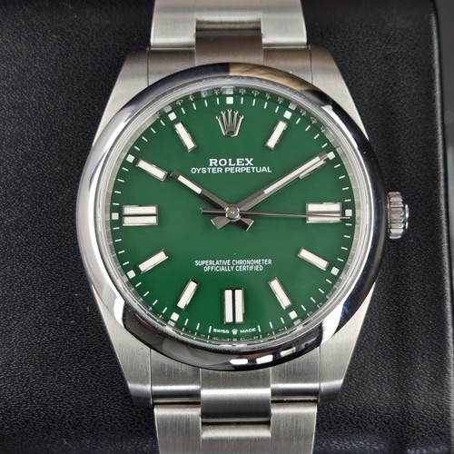 Rolex Oyster Perpetual 41mm 124300 Green Dial With Box And Papers - OP41