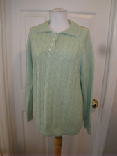 Vintage Women's Pull-over Green Sweater Liz Thomas Casuals L T105 